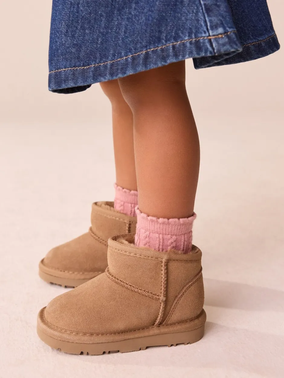 Boots|Next Lichtbruin waterafstotend - Suède instaplaarzen