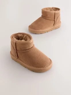 Boots|Next - Suède instaplaarzen Lichtbruin waterafstotend