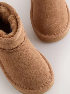 Boots|Next - Suède instaplaarzen Lichtbruin waterafstotend