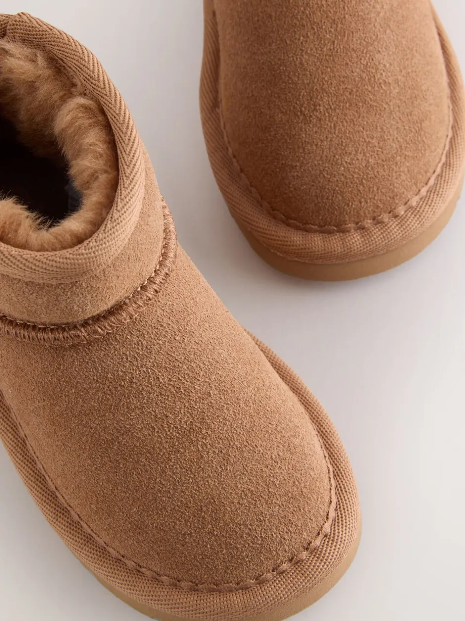 Boots|Next - Suède instaplaarzen Lichtbruin waterafstotend