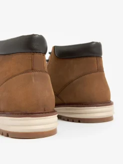 Boots|Next - Leren hoge schoenen Lichtbruin/bruin