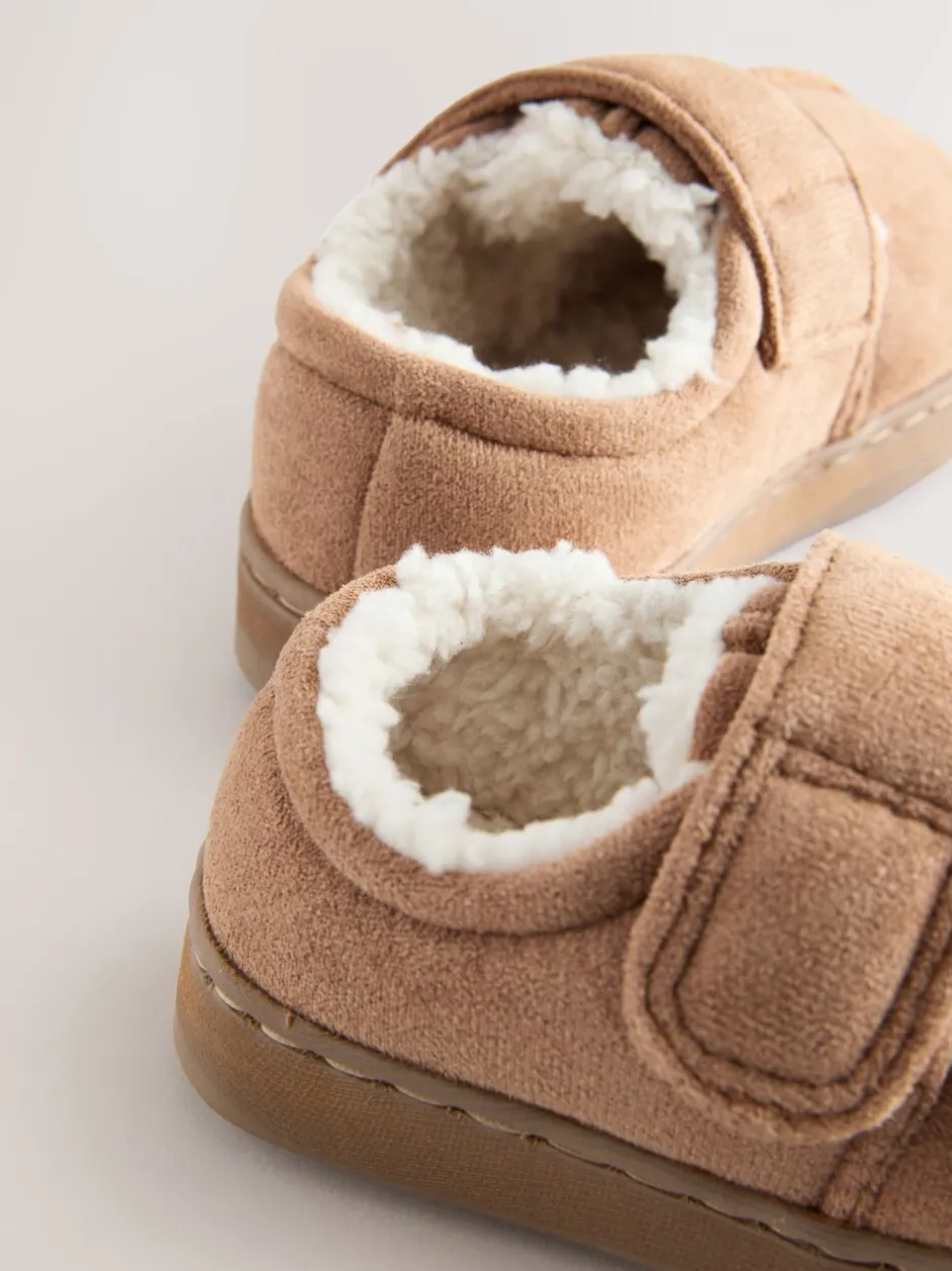 Pantoffels|Next - Warm gevoerde pantoffels met kuipzool Lichtbruin/bruin