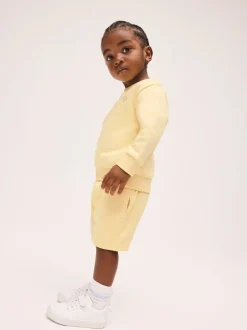 Shorts|Next - Plain Crew Neck Sweatshirt and Shorts Set (3mths-7yrs) Lichtgeel