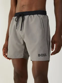 Badkleding*BOSS Lichtgrijs - Starfish sneldrogende zwembroek
