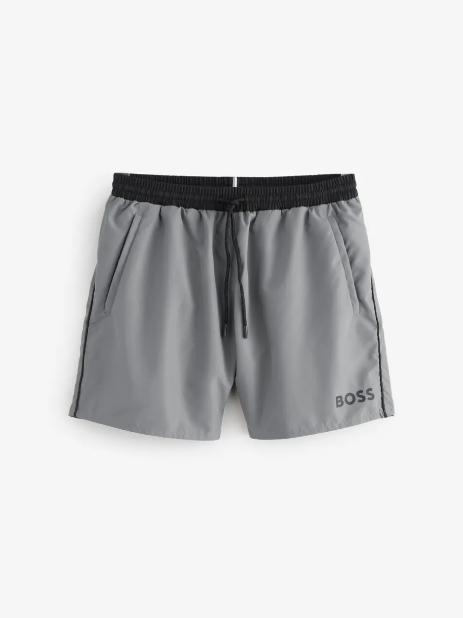 Badkleding*BOSS Lichtgrijs - Starfish sneldrogende zwembroek