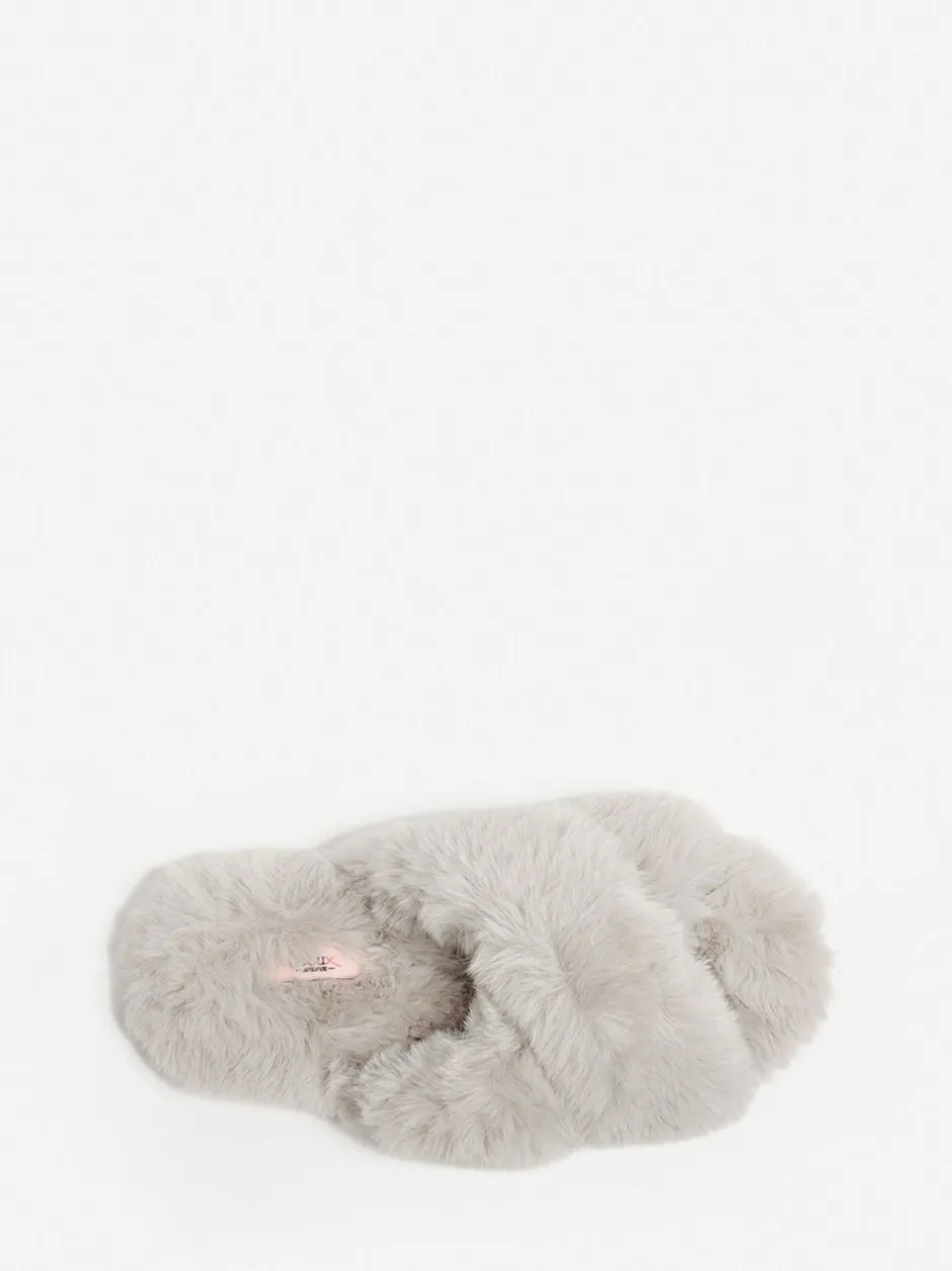 Pantoffels|Boux Avenue - Cross Band Slippers Lichtgrijs