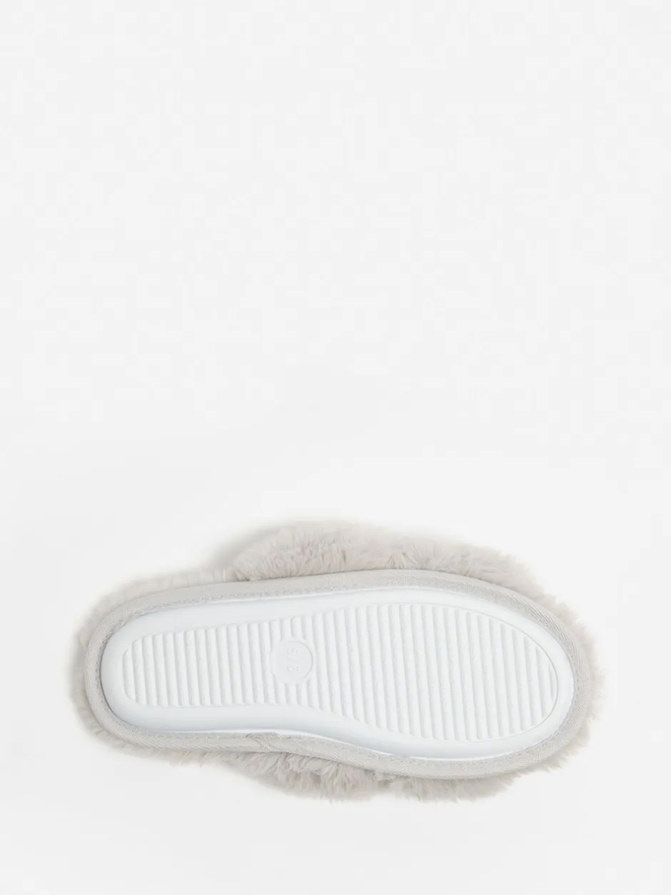 Pantoffels|Boux Avenue - Cross Band Slippers Lichtgrijs