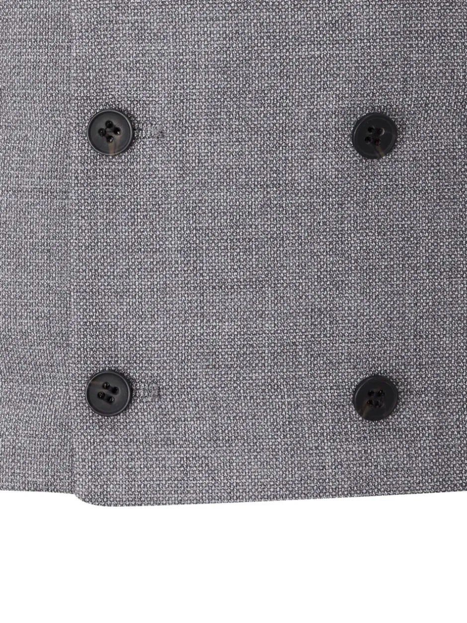 Vesten*Skopes - Dubbele knoop - Harcourt gilet maatpak met enkel rij knopen Lichtgrijs
