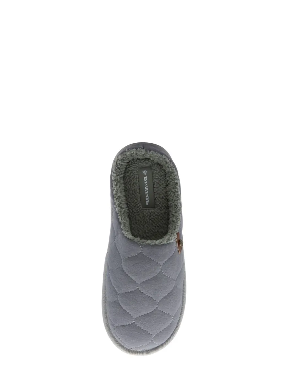 Pantoffels*Dunlop - doorgestikte pantoffelmuiltjes voor heren Lichtgrijs
