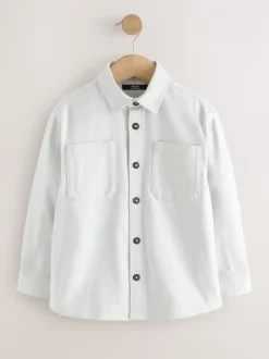 Shirts*Next - Geborsteld overshirt (3-16jr) Lichtgrijs