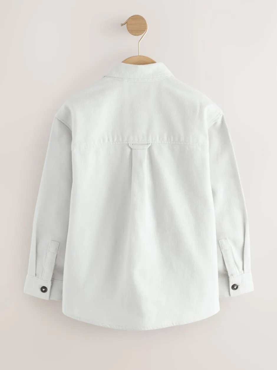 Shirts*Next - Geborsteld overshirt (3-16jr) Lichtgrijs