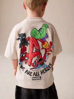 T-Shirts|Tops*Next - Marvel Short Sleeve Cotton T-Shirt (3mths-8yrs) Lichtgrijs