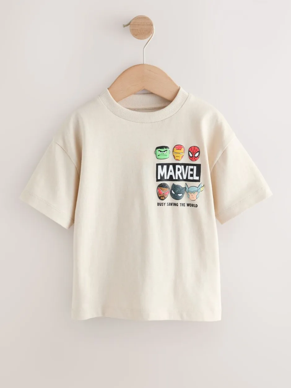 T-Shirts|Tops*Next - Marvel Short Sleeve Cotton T-Shirt (3mths-8yrs) Lichtgrijs