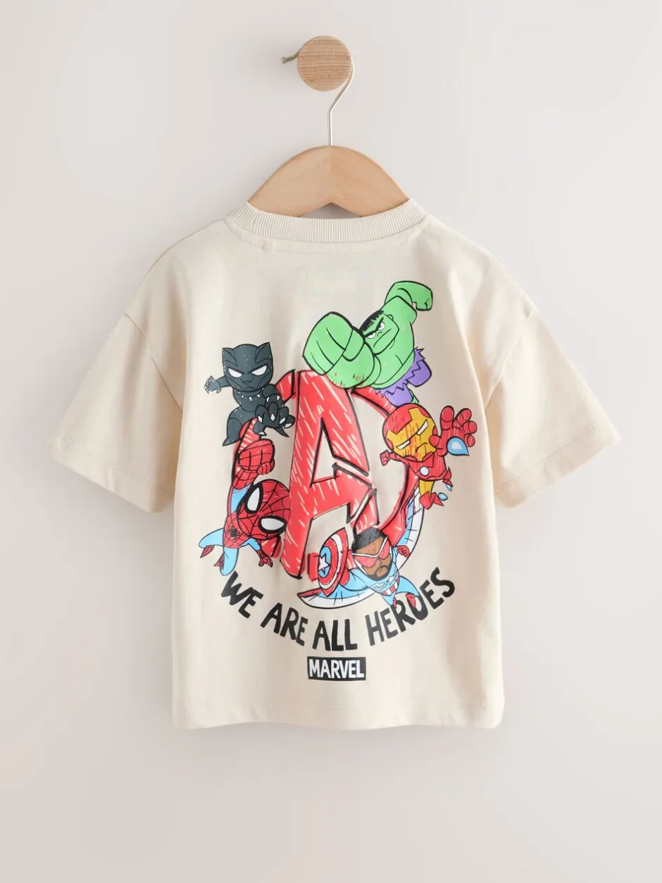 T-Shirts|Tops*Next - Marvel Short Sleeve Cotton T-Shirt (3mths-8yrs) Lichtgrijs