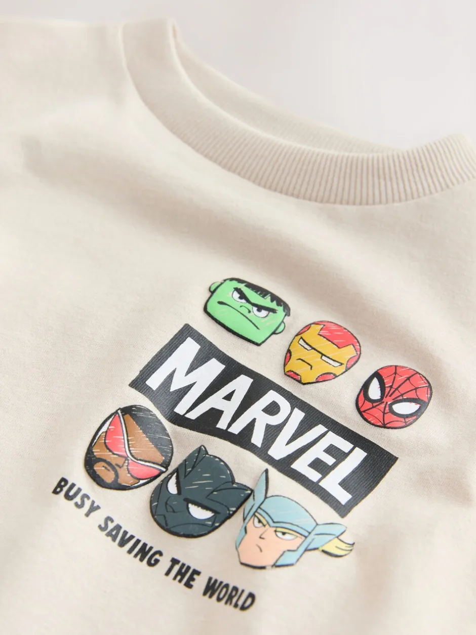 T-Shirts|Tops*Next - Marvel Short Sleeve Cotton T-Shirt (3mths-8yrs) Lichtgrijs