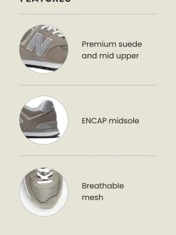 Sneakers*New Balance Lichtgrijs - 574 herenslippers