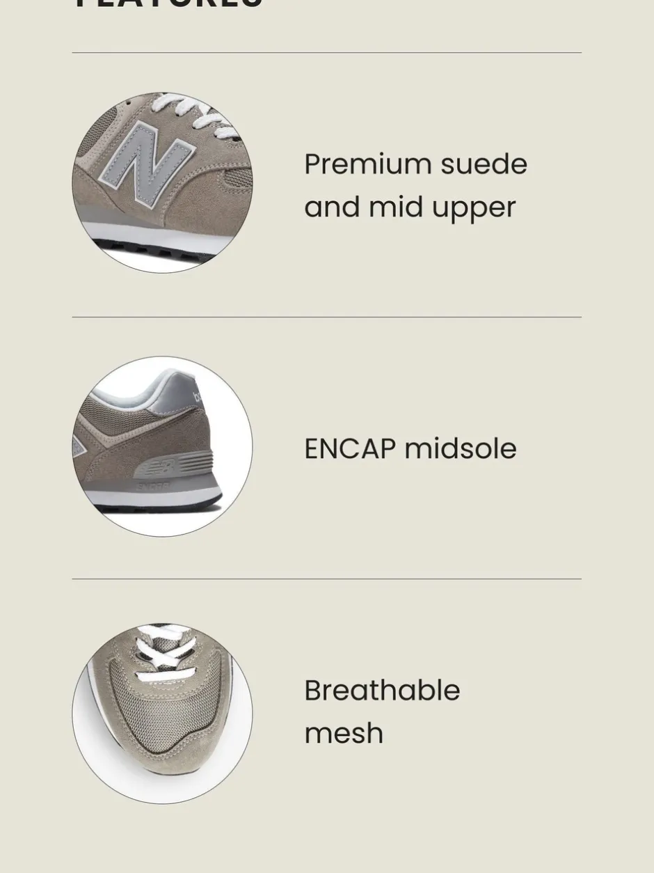 Sneakers*New Balance Lichtgrijs - 574 herenslippers