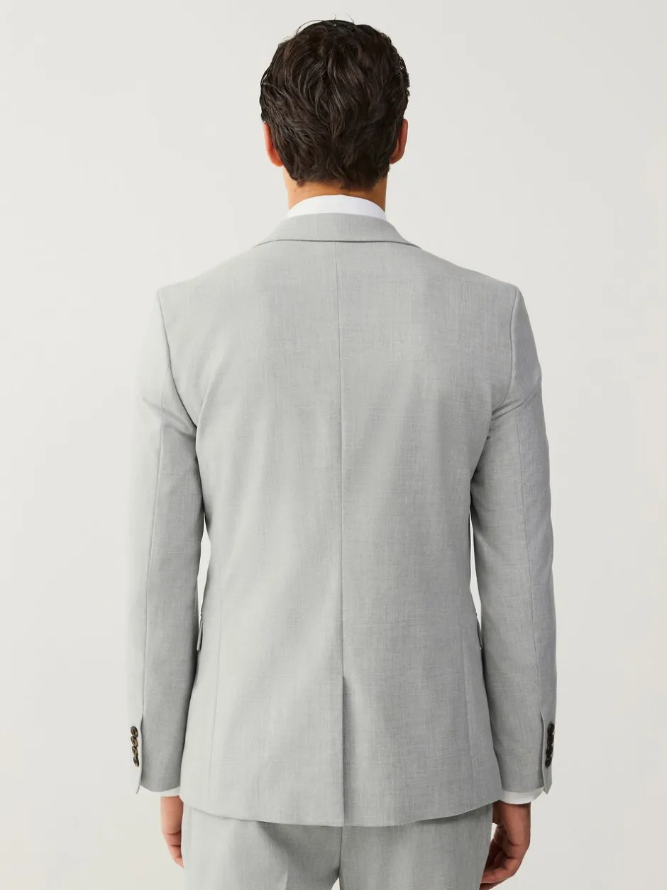 Blazers En Business-Jasjes|Pakken|Next - Slim Fit - Meegevend stretchkostuumjasje Lichtgrijs