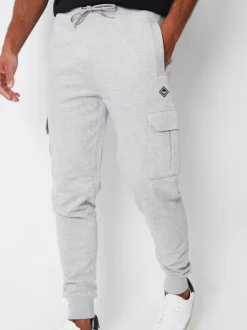Joggingbroeken|Threadbare - joggingbroek in cargostijl Lichtgrijs
