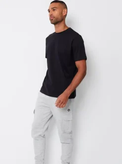 Joggingbroeken|Threadbare - joggingbroek in cargostijl Lichtgrijs