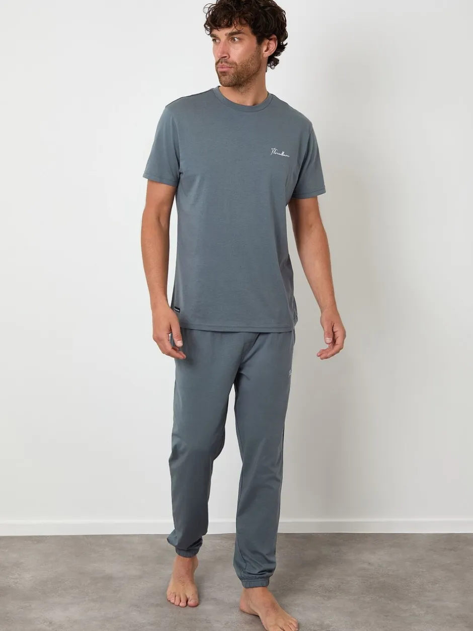 Pyjama's|Threadbare Lichtgrijs - pyjamaset
