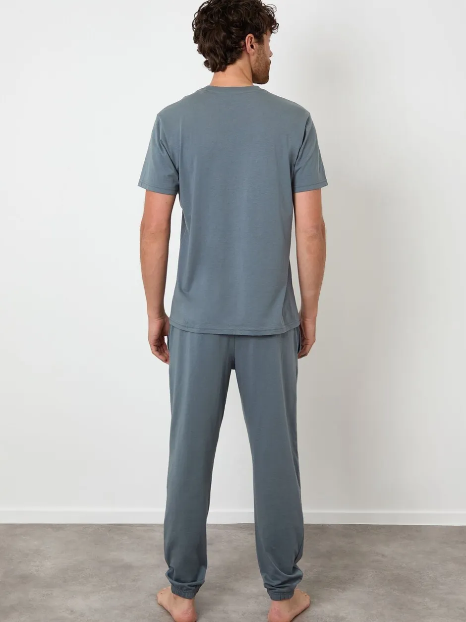 Pyjama's|Threadbare Lichtgrijs - pyjamaset