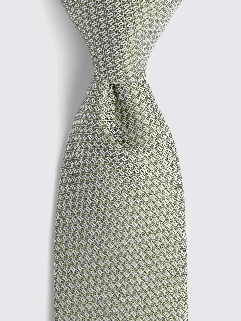 Stropdassen En Pochets*MOSS Lichtgroen - stropdas met textuur