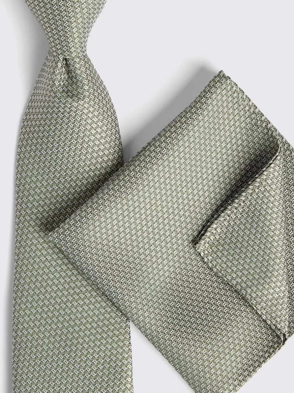 Stropdassen En Pochets*MOSS Lichtgroen - stropdas met textuur
