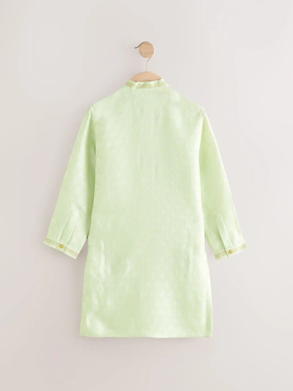 Kurtas*Next Lichtgroen geborduurd - Kurta (3mnd -16jr)