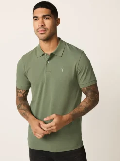 Poloshirts|Next Lichtolijfgroen - Slim Fit - Piqué poloshirt met korte mouwen