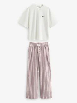 Pyjama's|Loungewear|self. - Pyjama met korte mouwen Lichtpaars