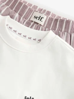 Pyjama's|Loungewear|self. - Pyjama met korte mouwen Lichtpaars