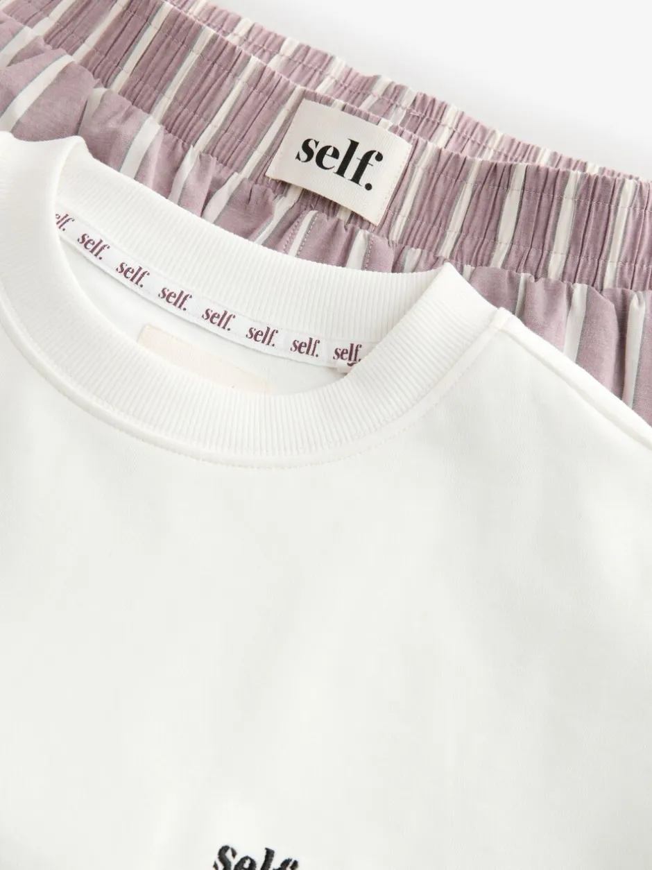 Pyjama's|Loungewear|self. - Pyjama met korte mouwen Lichtpaars
