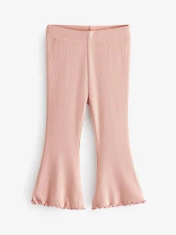 Broeken En Leggings*Next Lichtroze - Geribbelde flare legging (3 mnd-7 jr)
