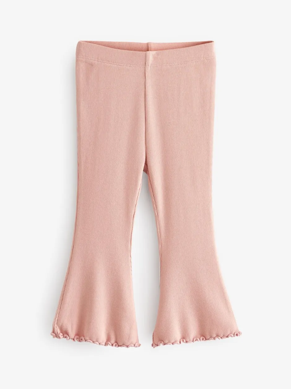 Broeken En Leggings*Next Lichtroze - Geribbelde flare legging (3 mnd-7 jr)
