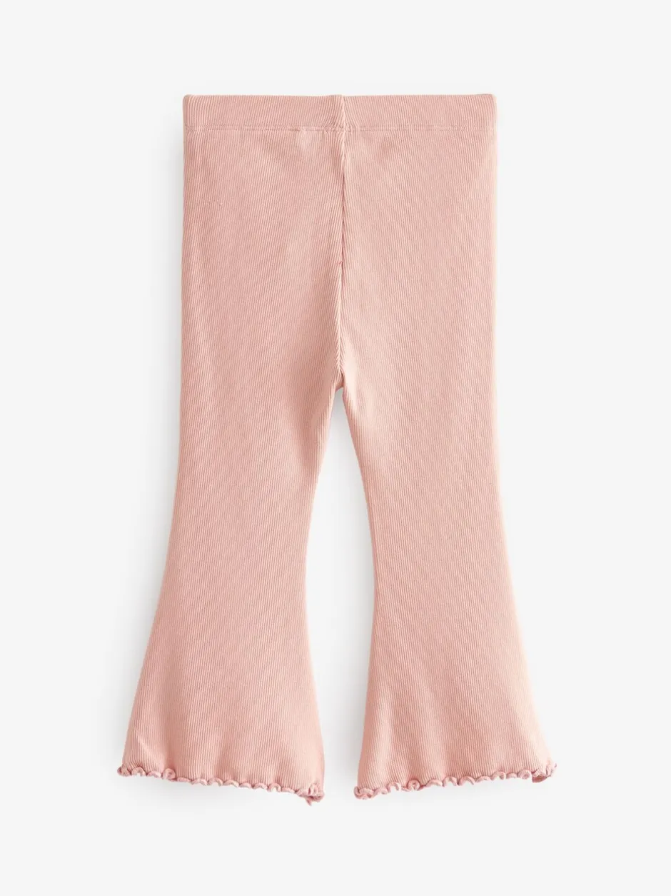Broeken En Leggings*Next Lichtroze - Geribbelde flare legging (3 mnd-7 jr)