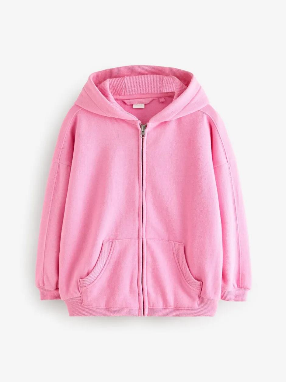 Sweaters En Hoody´S|Next Lichtroze - Hoodie met doorlopende rits (3-16 jr)