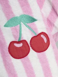 Badkleding|Badkleding*Jojo Maman Bébé - 100% katoenen handdoekponcho met vlindermotief Lichtroze