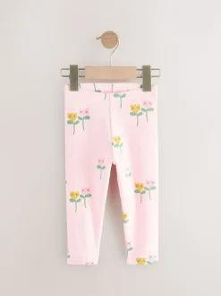 Broeken En Leggings|Next Lichtroze - Verpakking van 5 geribbelde Leggings (3mnd -7jr)