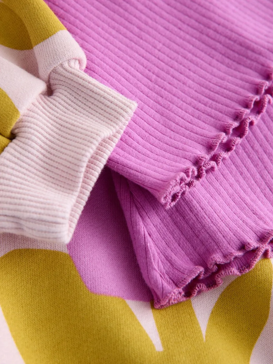 Sets En Combisets|Truien En Breisels|Next - Set van sweatshirt en uitlopende legging (3mnd -7jr) Lichtroze bloemen