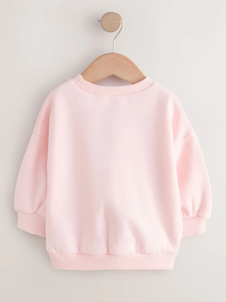 Truien En Breisels|Sweaters En Hoody´S*Next Light Pink House - Sweatshirt met ronde hals (3 mnd-7 jr)