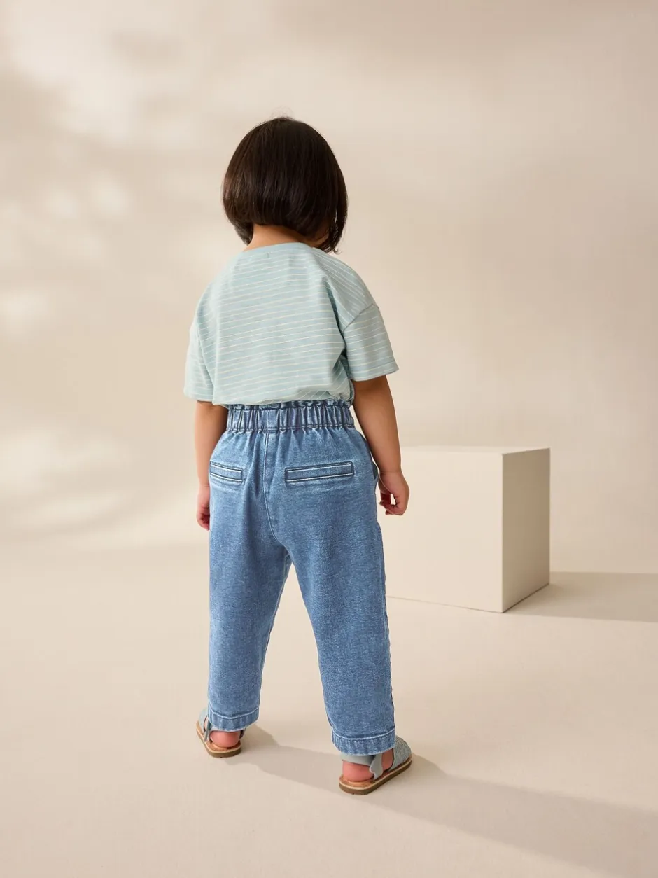 Jeans En Joggingbroeken|Jeans*Next - Jeans met gestrikte taille (3 mnd-7 jr) Light wash