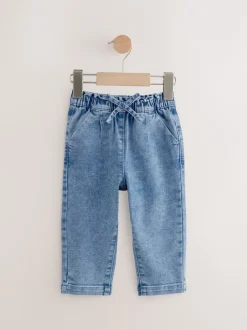 Jeans En Joggingbroeken|Jeans*Next - Jeans met gestrikte taille (3 mnd-7 jr) Light wash