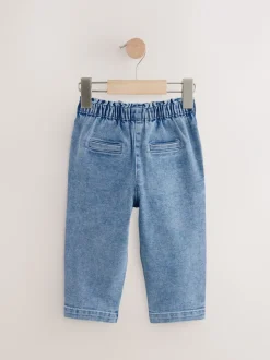 Jeans En Joggingbroeken|Jeans*Next - Jeans met gestrikte taille (3 mnd-7 jr) Light wash