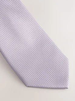 Stropdassen En Pochets*Next Lila - Set met textuurrijke stropdas en pochet
