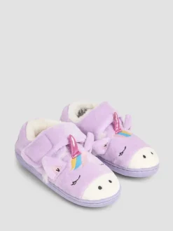 Pantoffels*Jojo Maman Bébé - - Pantoffelschoenen met eenhoorn Lila met eenhoornprint