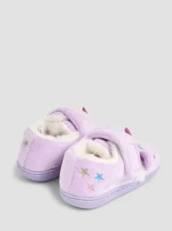 Pantoffels*Jojo Maman Bébé - - Pantoffelschoenen met eenhoorn Lila met eenhoornprint
