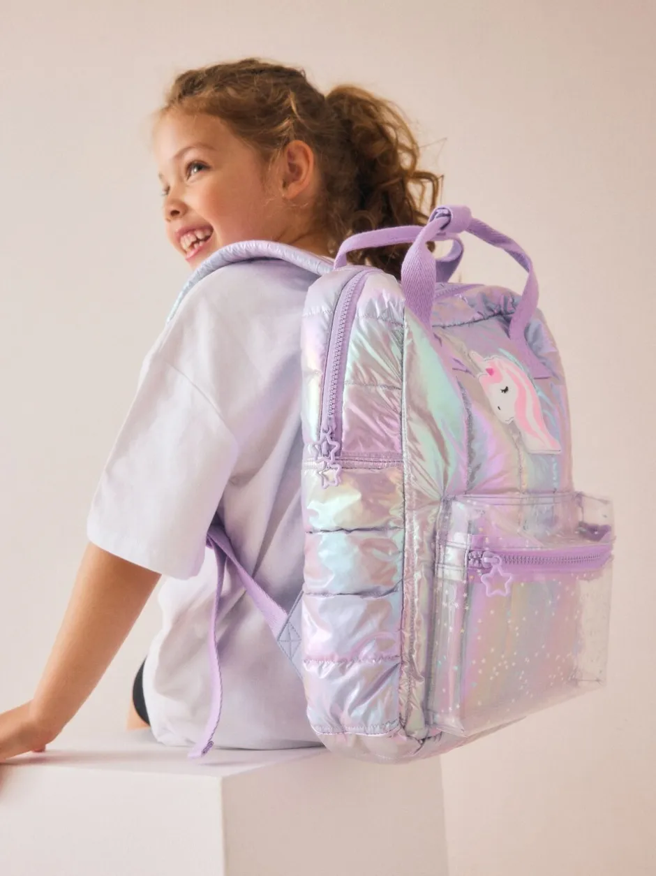 Schoolkleding|Tassen*Next - Rugzak Lila met eenhoornprint