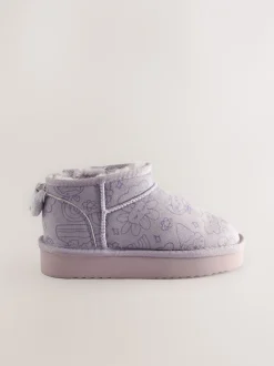 Pantoffels|Next - Slipper Ankle Boots Lila met figuurtjes