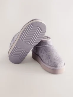 Pantoffels|Next - Slipper Ankle Boots Lila met figuurtjes
